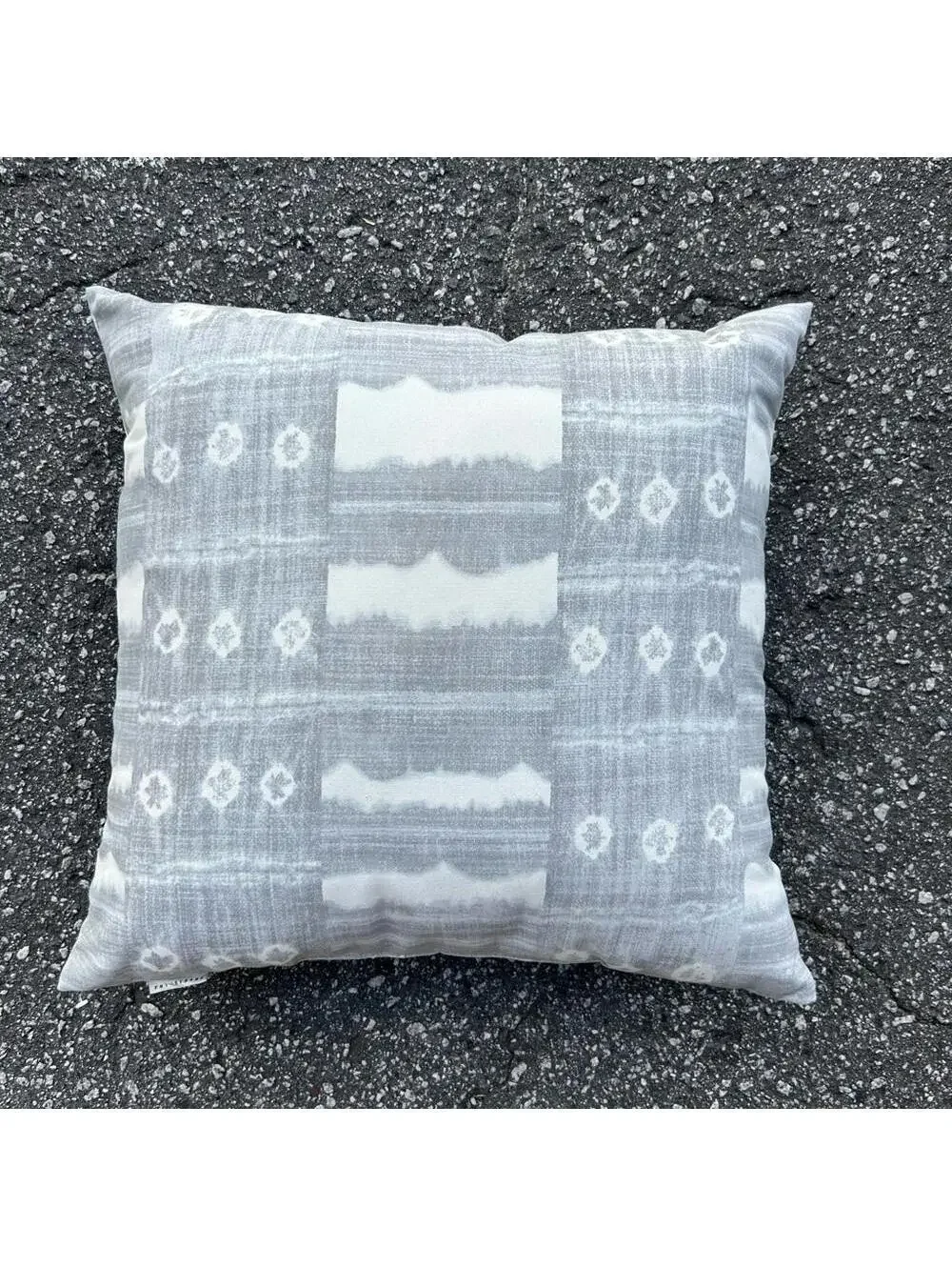 Pottery Barn Zuma Stripe Indoor/Outdoor Throw Pillow in Grey | 22” x 22”